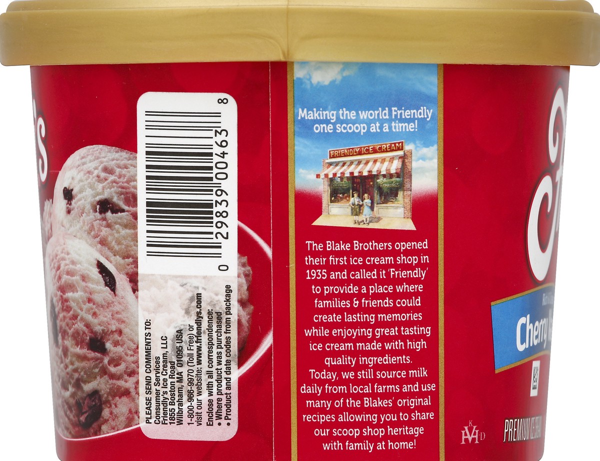 slide 4 of 4, Friendly's Rich & Creamy Cherry Vanilla Ice Cream, 1.5 qt