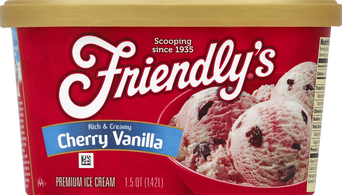 slide 2 of 4, Friendly's Rich & Creamy Cherry Vanilla Ice Cream, 1.5 qt