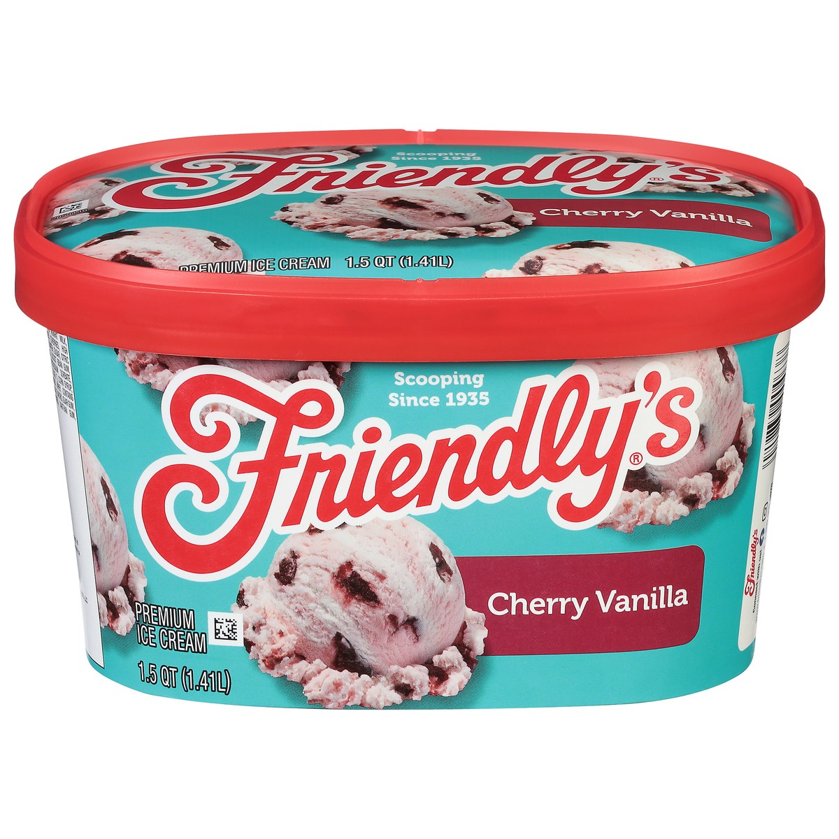 slide 1 of 4, Friendly's Rich & Creamy Cherry Vanilla Ice Cream, 1.5 qt