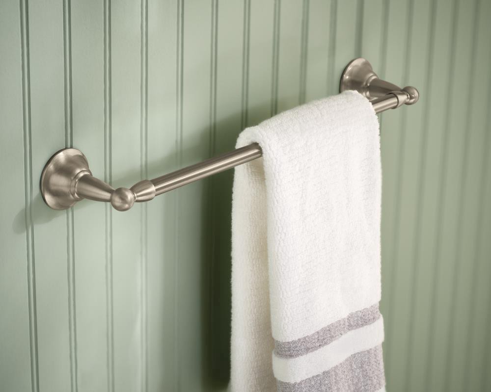 slide 2 of 5, Moen Inspirations Sage Collection Brushed Nickel Towel Bar, 18 in