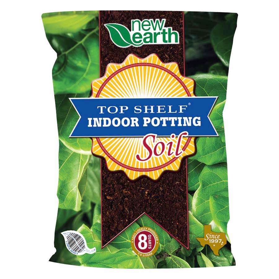 slide 1 of 1, New Earth Top Shelf Indoor Potting Soil, 8 qt