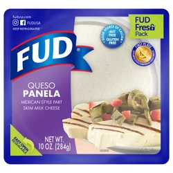 FUD Queso Panela Campirano Mexican Style Part Skim Milk Cheese 10 oz Pack