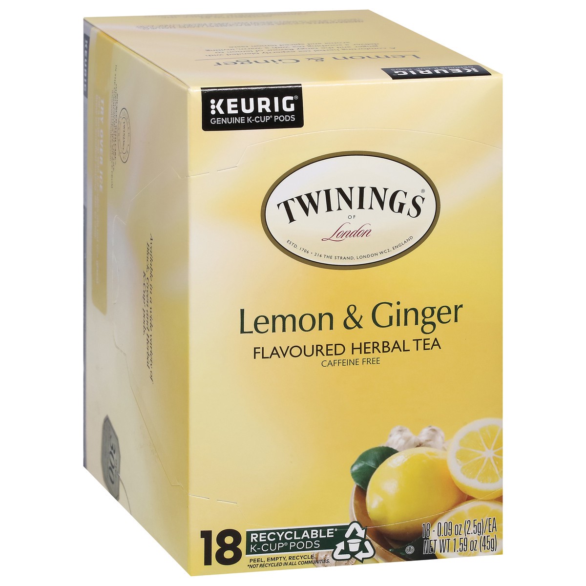 slide 7 of 9, Twinings Lemon & Ginger Herbal Tea K-Cup Pods - 18 ct, 18 ct