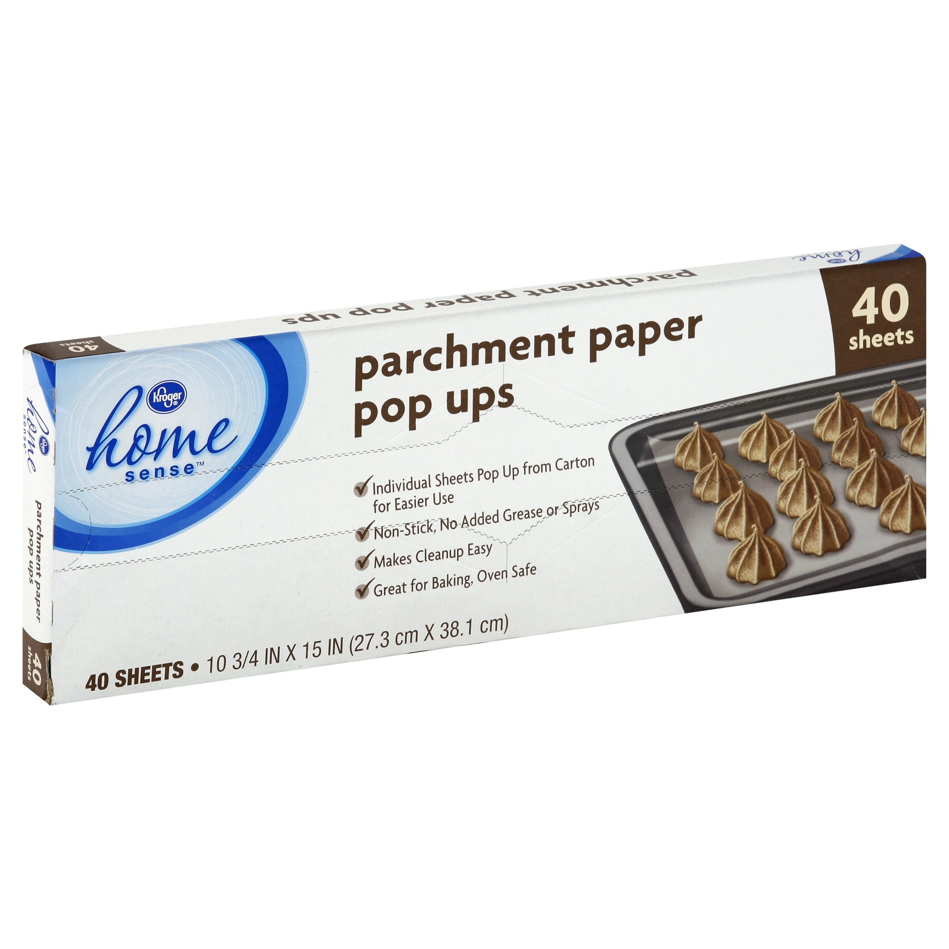 slide 1 of 1, Kroger Home Sense Parchment Paper Pop Ups, 40 ct
