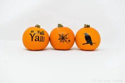Silhouette Painted Mini Round Pumpkin - Ea