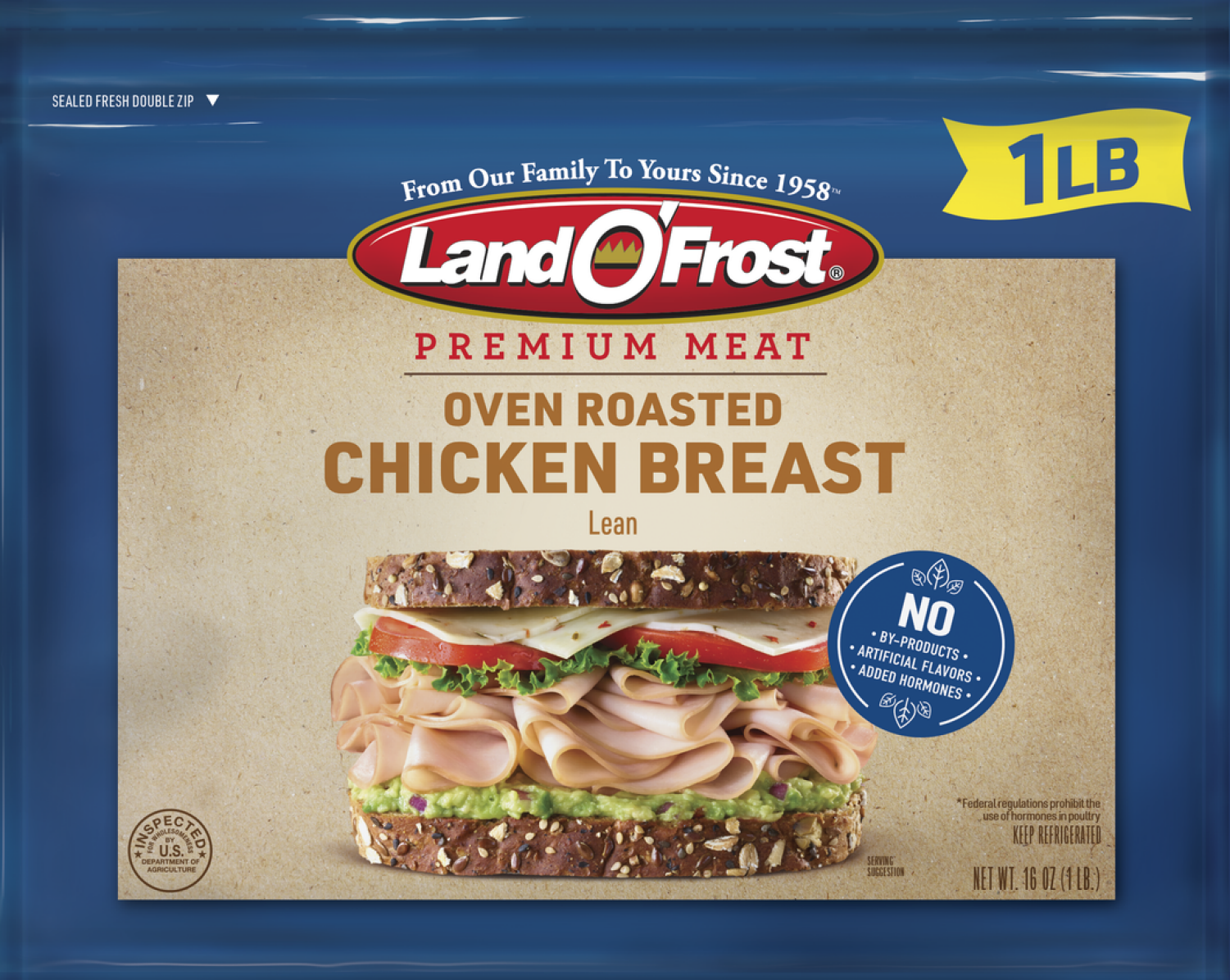 slide 1 of 2, Land O' Frost Premium Oven Roasted White Turkey Breast & White Turkey, 16 oz