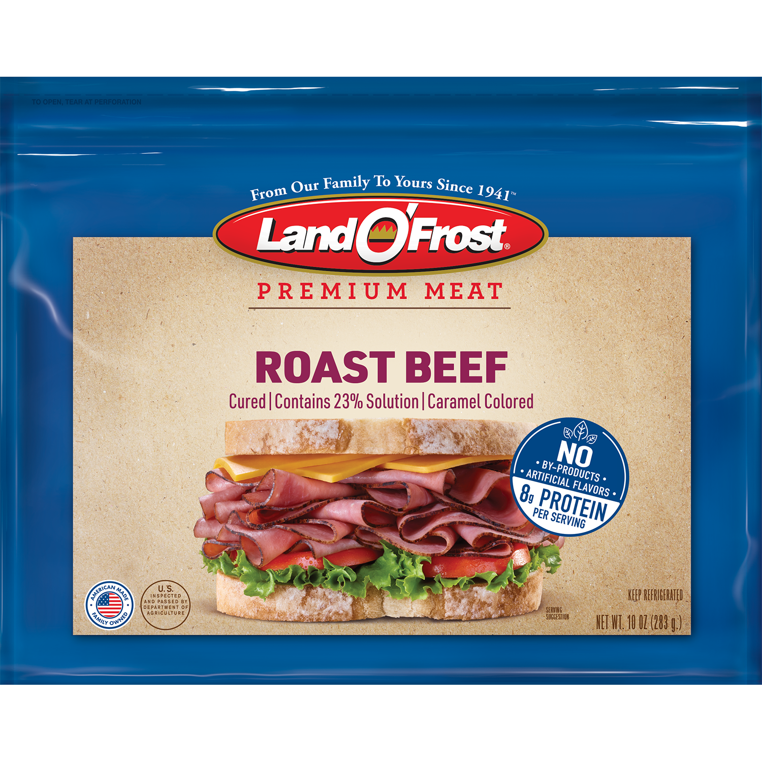 slide 1 of 1, Land O' Frost Premium Lunch Meat Roast Beef 10 oz, 10 oz