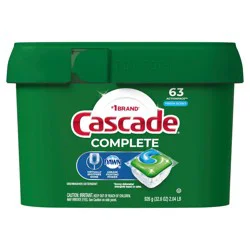 Cascade Fresh Scent Complete ActionPacs Dishwasher Detergents - 63ct