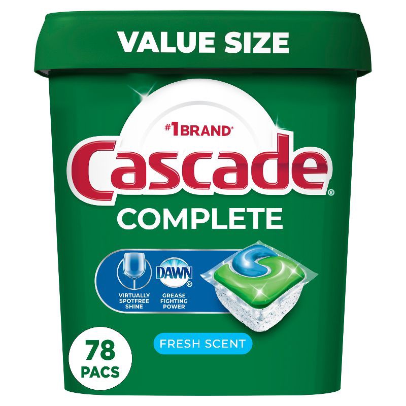 slide 1 of 12, Cascade Fresh Scent Complete ActionPacs Dishwasher Detergents - 78ct, 78 ct