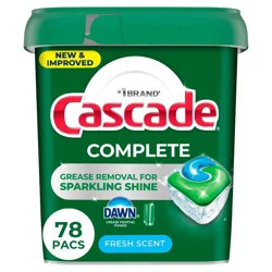 Cascade Fresh Scent Complete Pods Dishwasher Detergents - 78ct