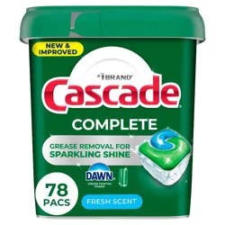 Cascade Fresh Scent Complete Pods Dishwasher Detergents - 78ct