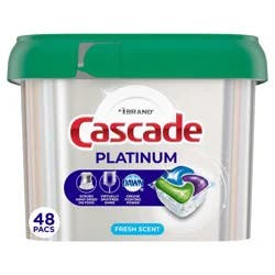 Cascade Platinum ActionPacs Dishwasher Detergents - Fresh Scent - 48ct