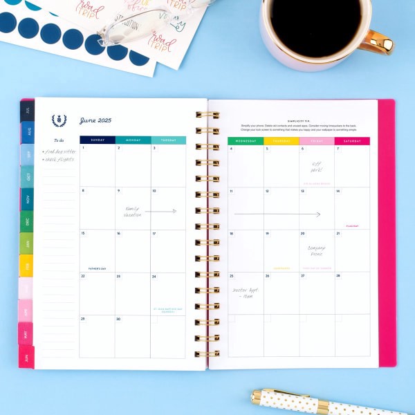 slide 2 of 8, 2024-2025 At-A-Glance Simplified By Emily Ley Weekly/Monthly Academic Planner, 5-1/2"" X 8-1/2"", Pink, July 2024 To June 2025, El27-200A, 1 ct