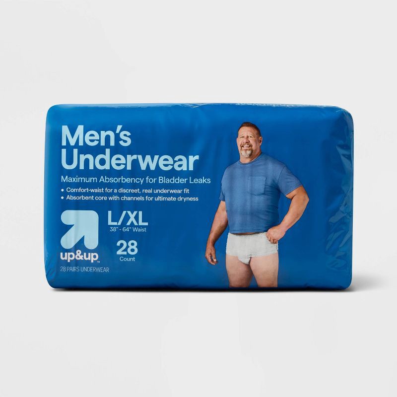 slide 1 of 3, Incontinence Underwear for Men - L/XL - 28ct - up&up™, 28 ct