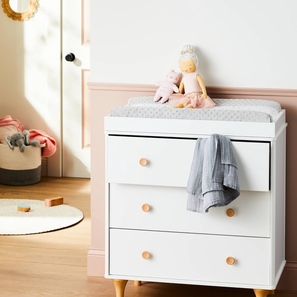 slide 2 of 4, Wipeable Changing Pad Cover with Plush Sides Arrows - Cloud Island Gray, 1 ct