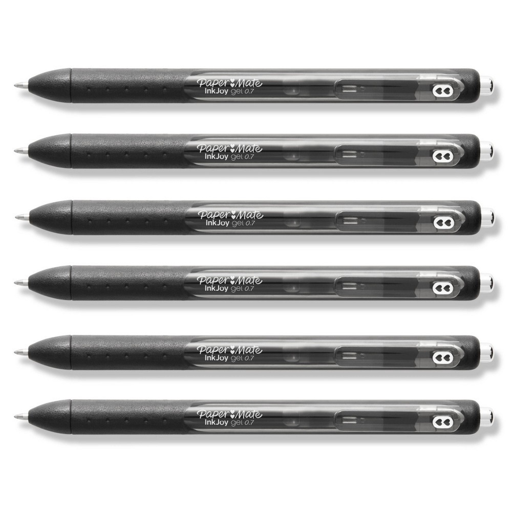 slide 4 of 5, Paper Mate Ink Joy 6pk Gel Pens 0.7mm Medium Tip Black, 6 ct