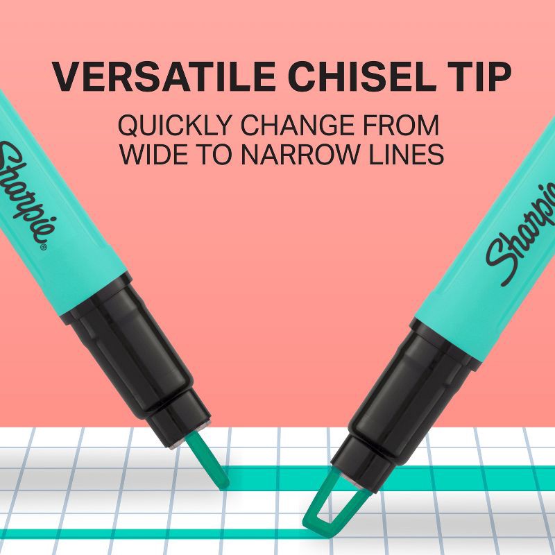 slide 4 of 5, Sharpie Clear View 6pk Highlighters Chisel Tip Multicolored: Fine Point Markers for School & Office Supplies, 6 ct