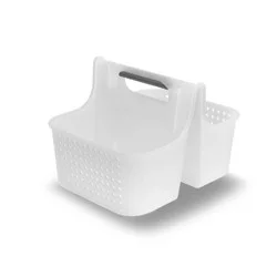 Large Soft-Grip Tote Caddy Frost/Gray – Madesmart: Plastic Bathroom Organizer, Portable Storage for Dorm