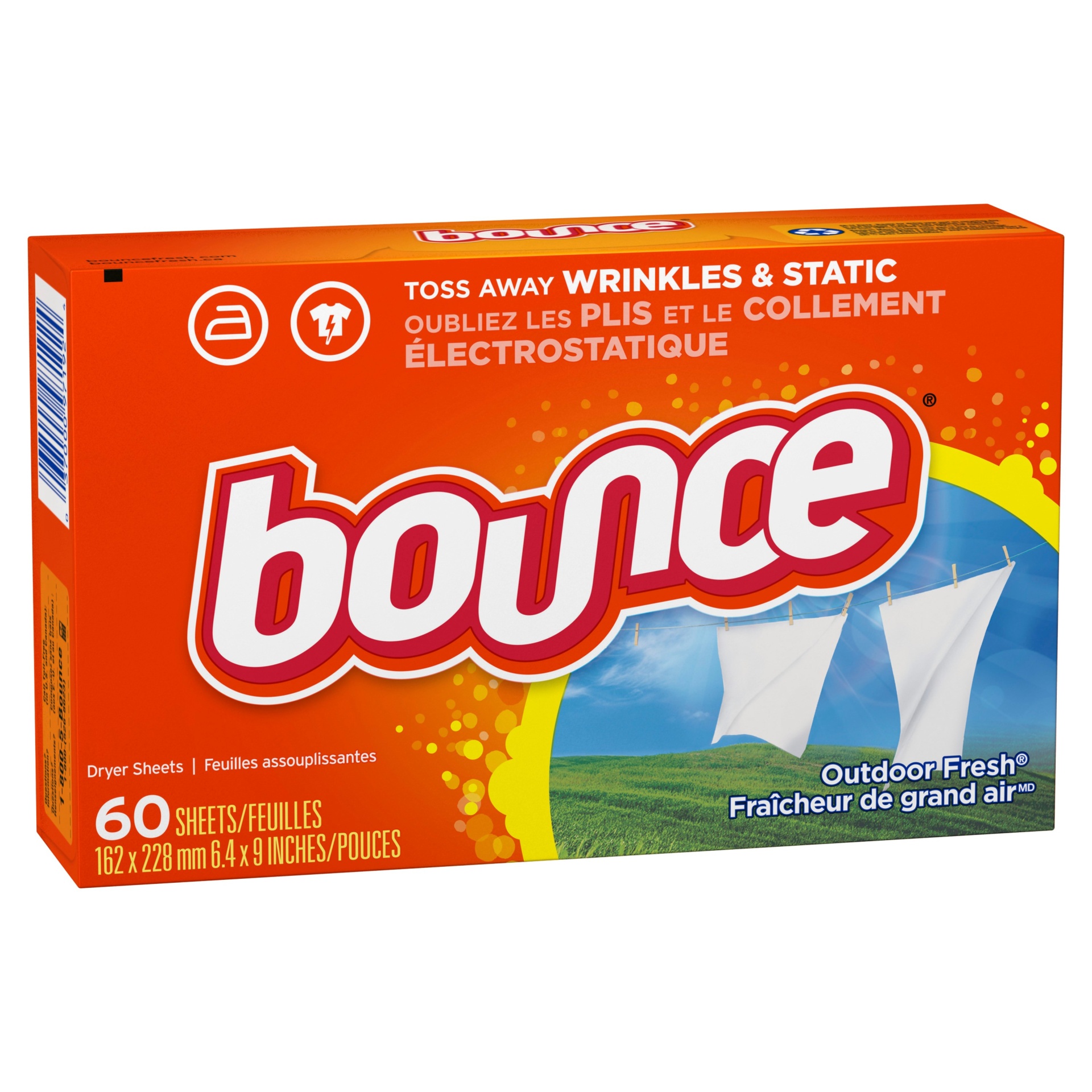 slide 1 of 8, Bounce Outdoor Fresh Dryer Sheets - 60ct, 60 ct
