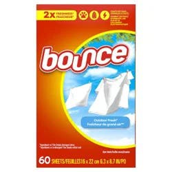 Bounce Outdoor Fresh Fabric Softener Dryer Sheets - 60ct