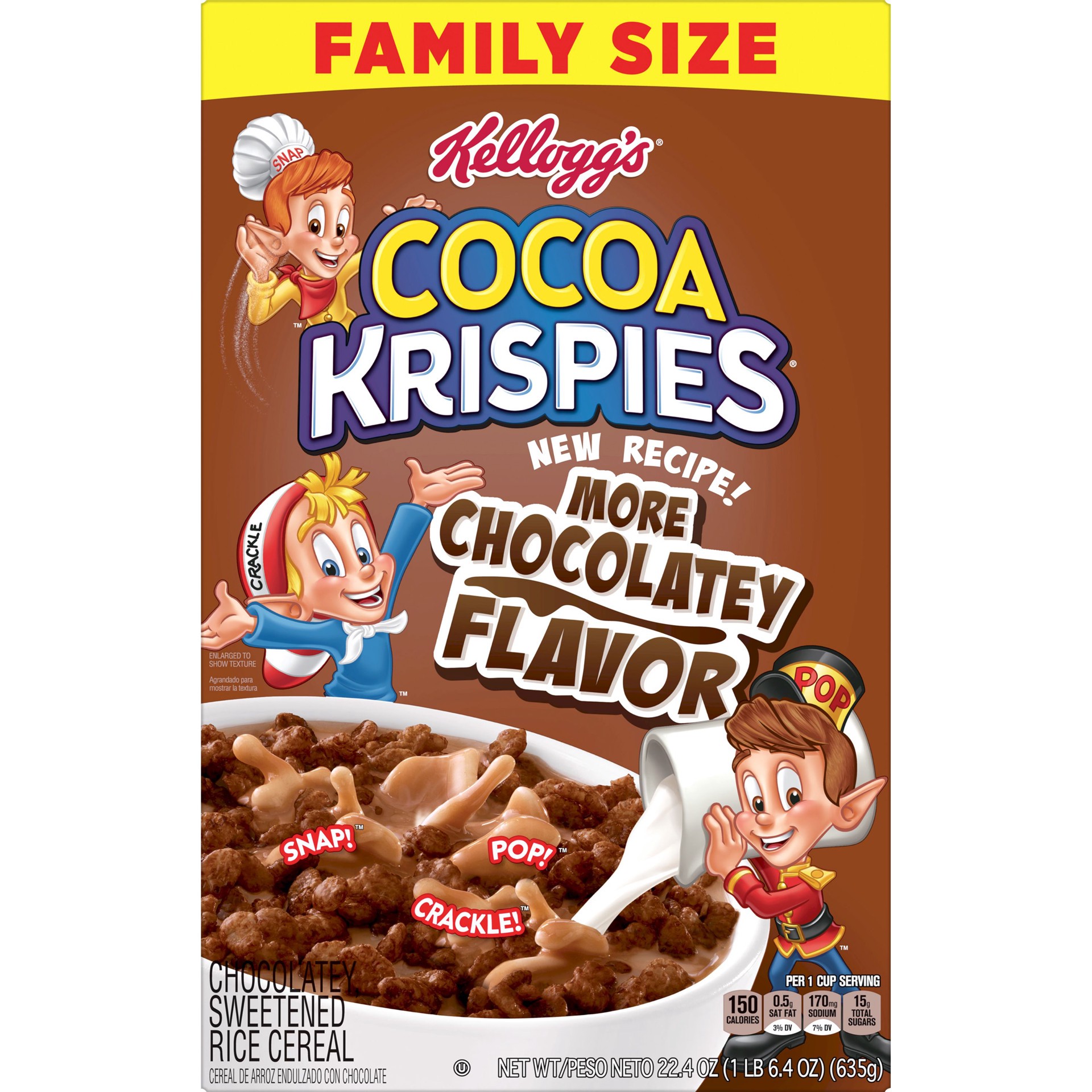 Kellogg's Cocoa Krispies Cold Breakfast Cereal, 8 Vitamins and Minerals, Rice Krispies Treats