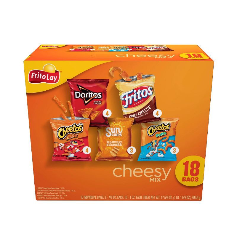 slide 1 of 14, Frito-Lay Variety Pack Cheesy Mix - 18ct, 18 ct