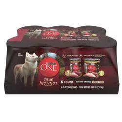 Purina ONE SmartBlend True Instinct Grain Free Classic Ground with Real Turkey, Venison, Duck & Chicken Wet Dog Food - 13oz/6ct Variety Pack