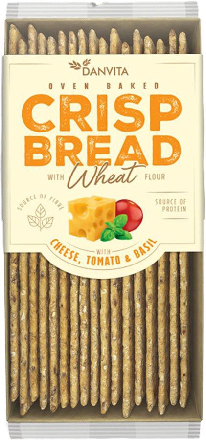 slide 1 of 1, Danvita Cheese, Tomato, & Basil Wheat Crisp Bread, 4.6 oz