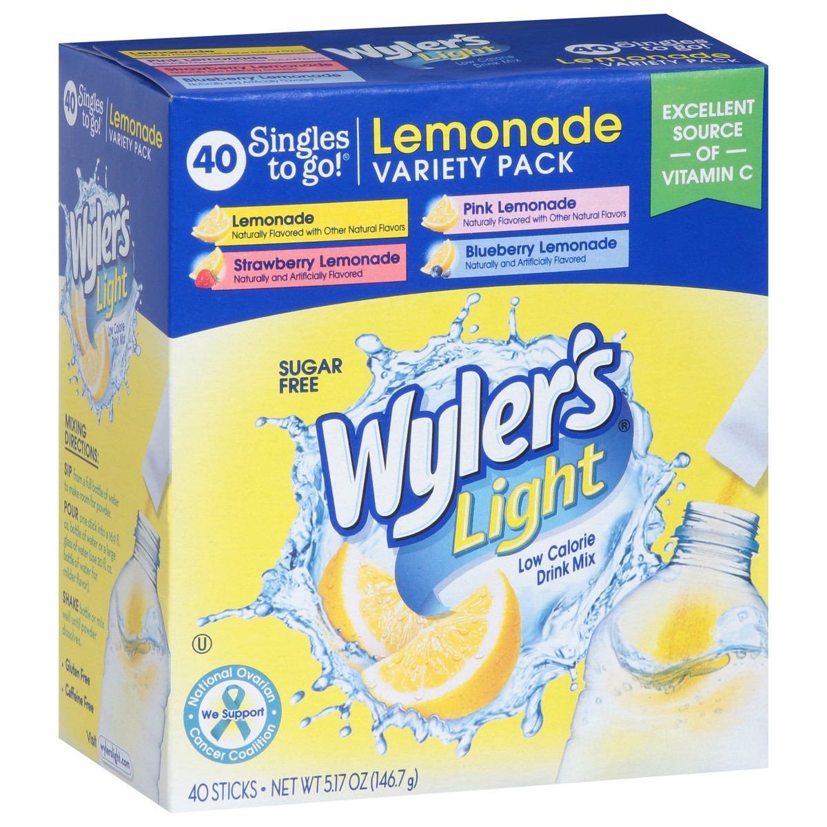 slide 7 of 9, Wyler's Light Low Calorie Assorted Drink Mix Variety Pack - 40 ct, 40 ct