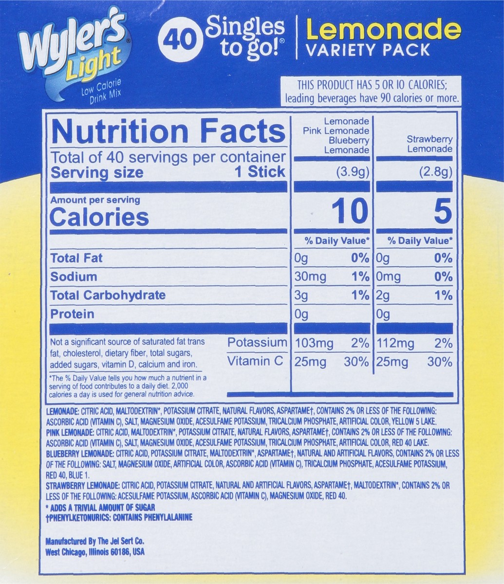 slide 9 of 9, Wyler's Light Low Calorie Assorted Drink Mix Variety Pack - 40 ct, 40 ct