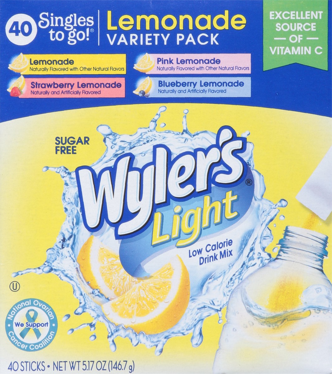 slide 3 of 9, Wyler's Light Low Calorie Assorted Drink Mix Variety Pack - 40 ct, 40 ct