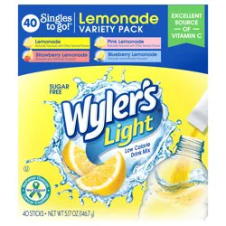 Wyler's Light Drink Sticks Variety Pack Lemonade 40ct