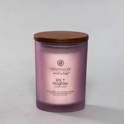 8.8oz Lidded Glass Jar Candle Joy & Laughter - Chesapeake Bay Candle: Soy Wax, Essential Oils, Cranberry & Plum Scent
