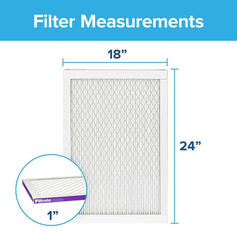 slide 17 of 17, Filtrete Ultra Allergen, 2pk 18X24, Air Filter: MERV 12 Electrostatic Furnace Filter for Home, Captures Viruses & Dust, 2 ct