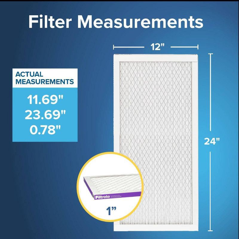 slide 2 of 11, Filtrete 12''x24''x1'' 2pk Allergen Bacteria and Virus Air Filter 1500 MPR, 2 ct