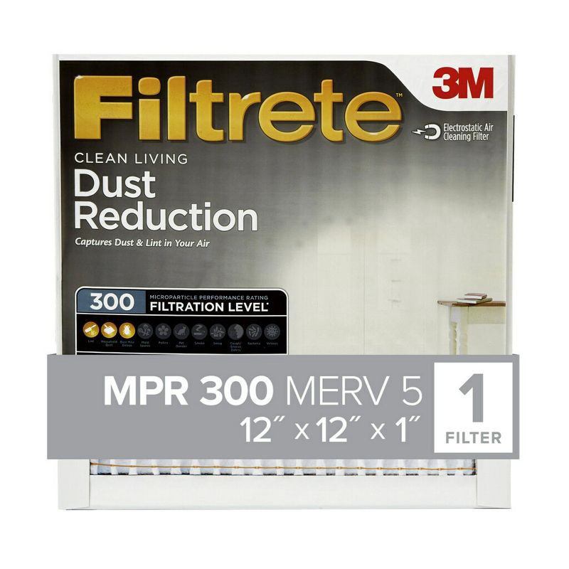 slide 1 of 4, Filtrete 12x12x1 Basic Dust and Lint Air Filter 300 MPR, 1 ct