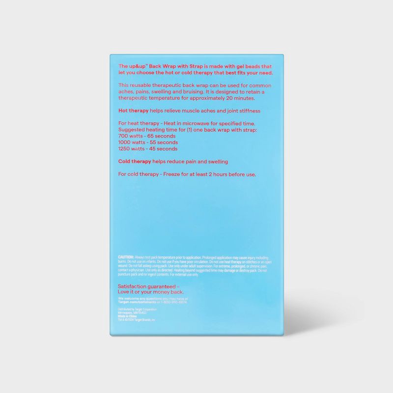 slide 3 of 3, Hot+Cold Gel Bead Back Wrap with Strap - up&up™, 1 ct