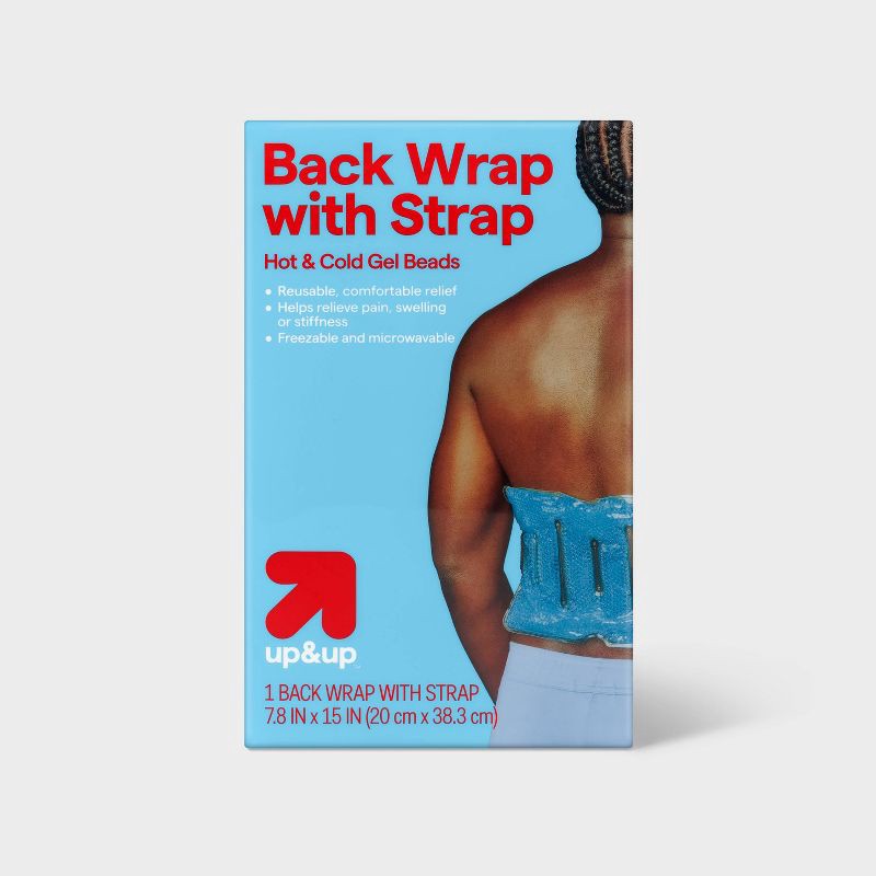 slide 1 of 3, Hot+Cold Gel Bead Back Wrap with Strap - up&up™, 1 ct