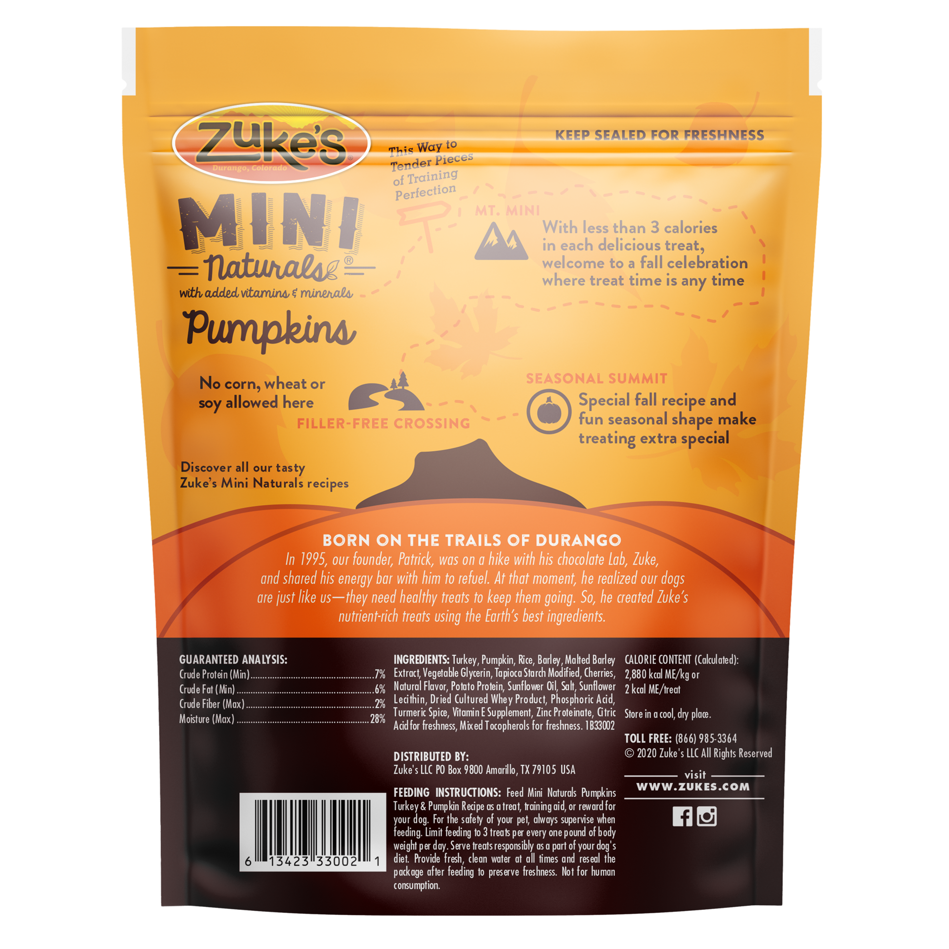 slide 2 of 3, Zuke's Zuke''s Mini Naturals Dog Training Treats for Dogs of All Sizes, Pet Treats made with Real Turkey and Pumpkin, 5 oz. Resealable Pouch, 5 oz