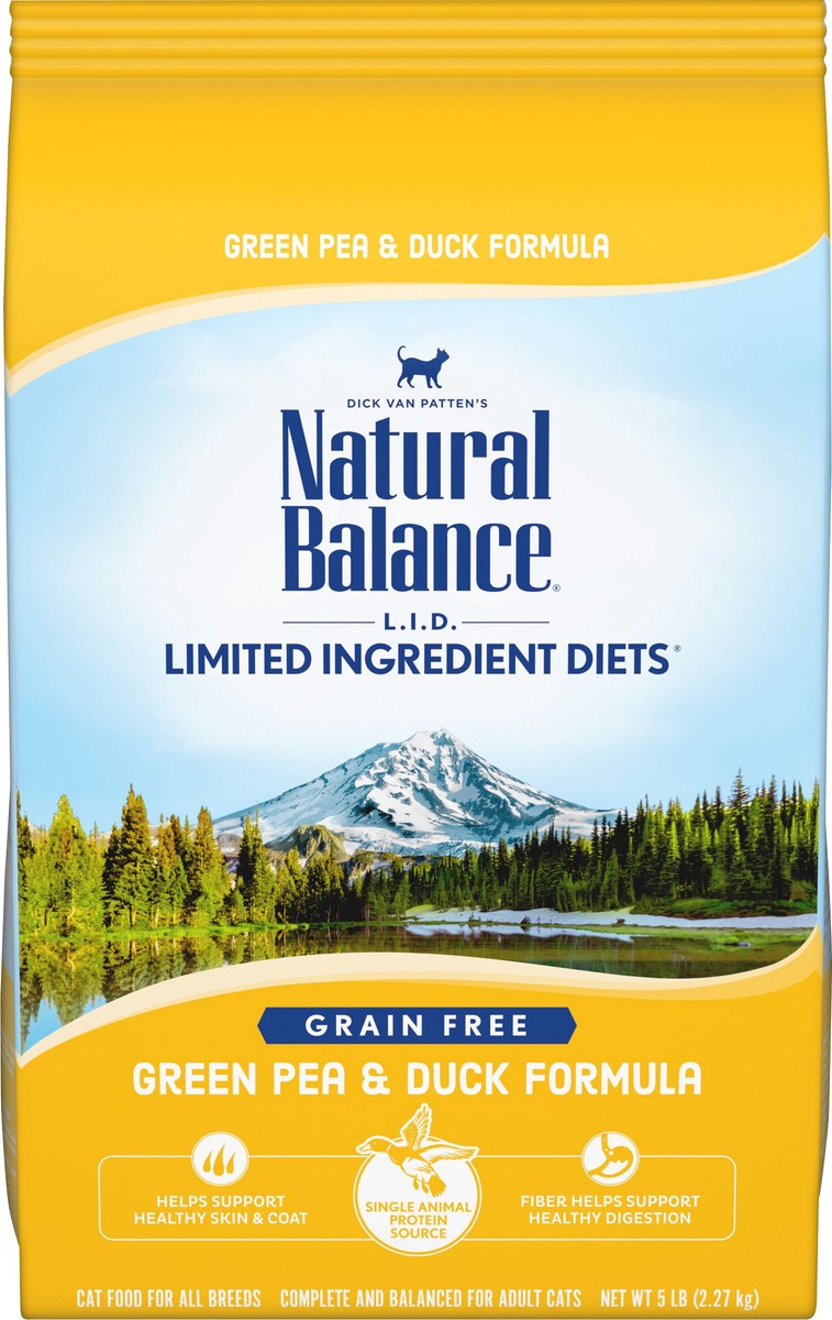 slide 1 of 8, Natural Balance L.I.D. Limited Ingredient Diets Grain Free Green Pea & Duck Formula Cat Food 5 lb, 5 lb