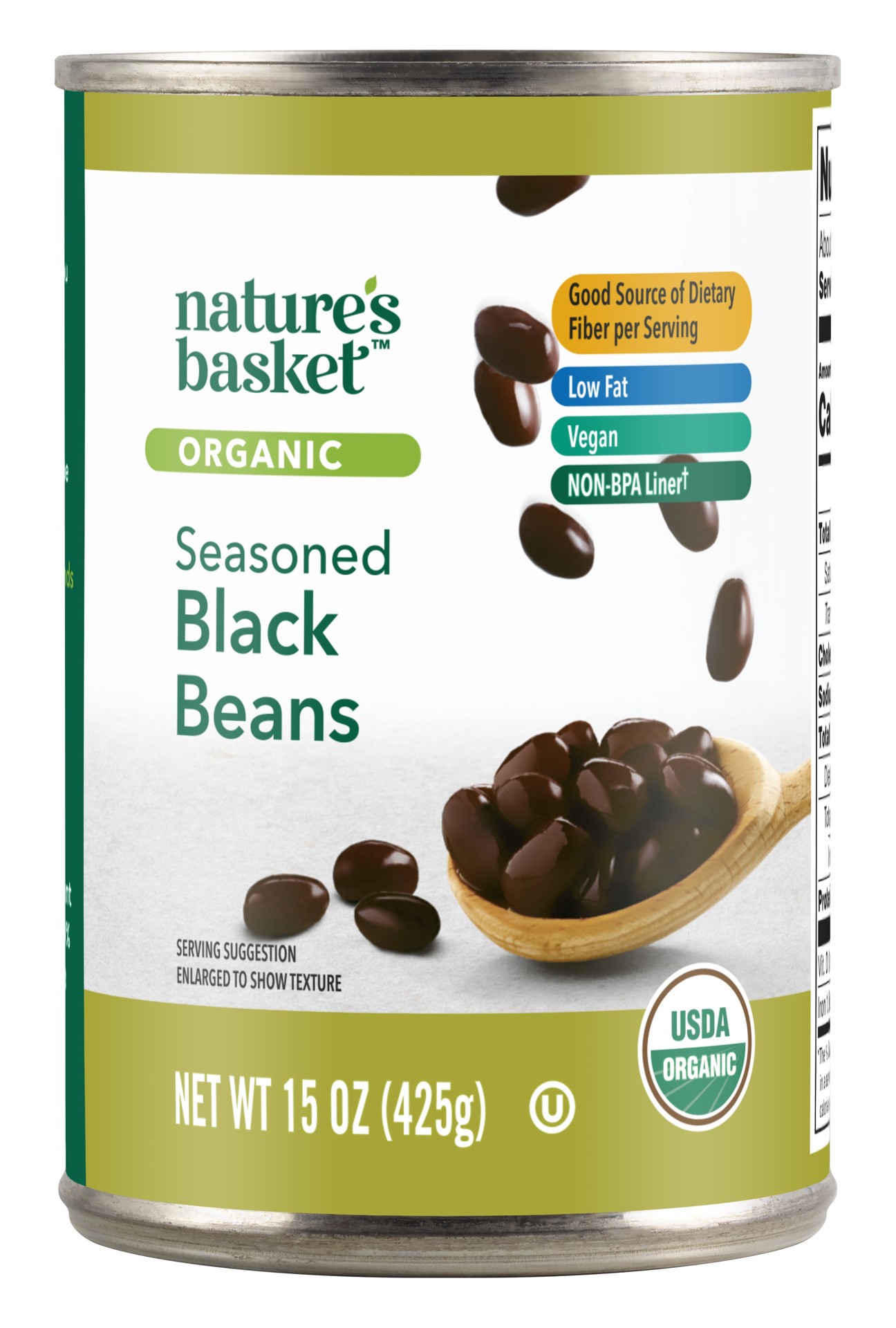 slide 1 of 1, nature's basket Nb Organic Season Black Beans, 15 oz