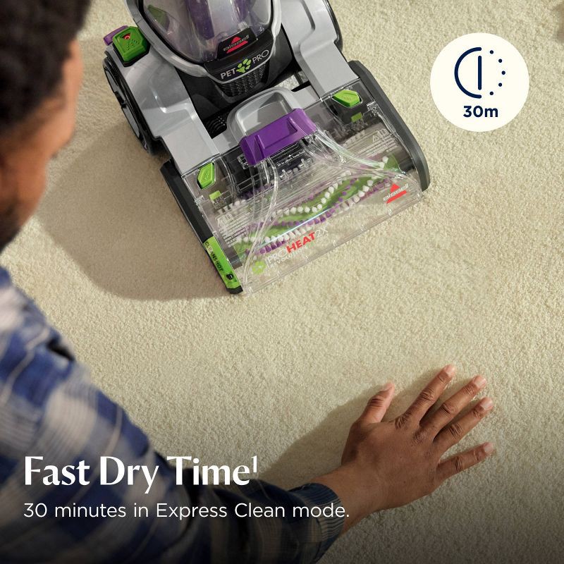 slide 7 of 9, BISSELL ProHeat 2X Revolution Pet Pro Plus Carpet Cleaner 1986 11" Cleaning Path Purple, 1 ct