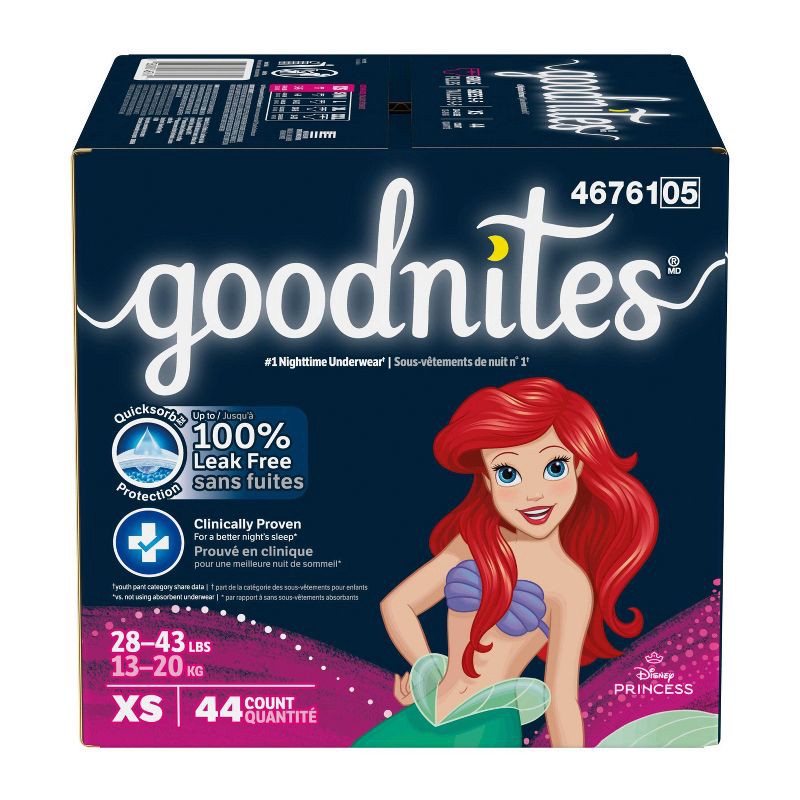 slide 2 of 11, Goodnites Girls' Disposable Nighttime Underwear - Size XS - 44ct, 44 ct