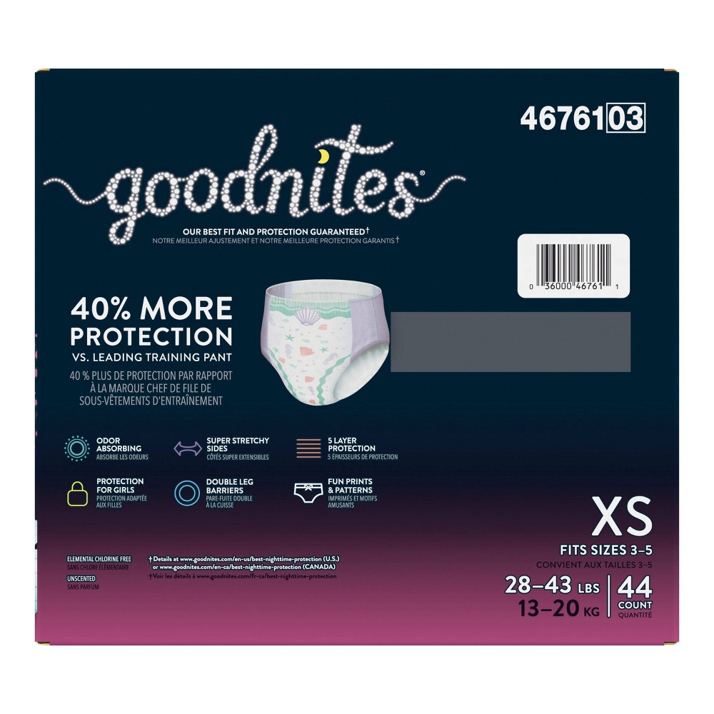 GoodNites Girls' Nighttime Bedwetting Underwear XS Giga Pack 44ct 44 ct Shipt