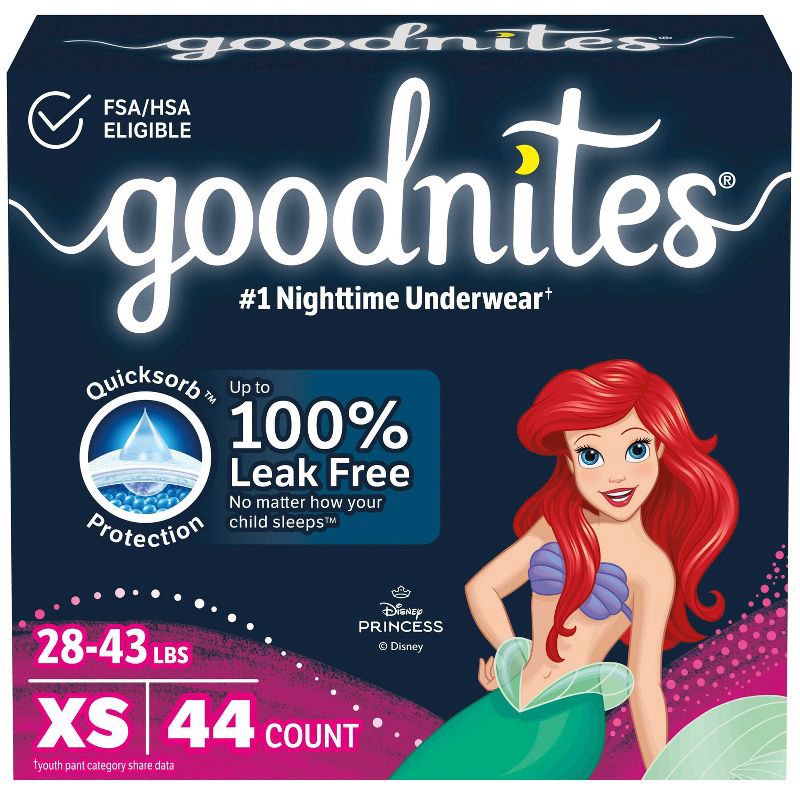 slide 1 of 11, Goodnites Girls' Disposable Nighttime Underwear - Size XS - 44ct, 44 ct