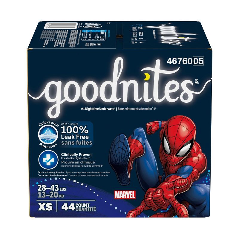 slide 2 of 10, Goodnites Boys' Nighttime Underwear - XS - 44ct, 44 ct