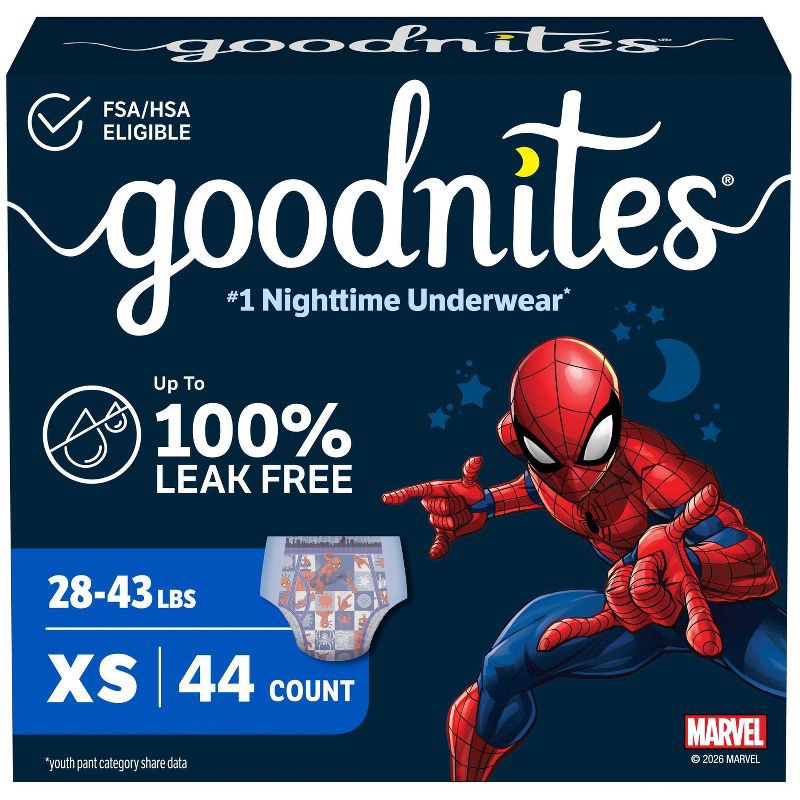 slide 1 of 14, Goodnites Boys' Nighttime Bedwetting Disposable Underwear - Size XS - 44ct: Hypoallergenic, Paraben-Free, Sulfate-Free, Non-Toxic, 44 ct