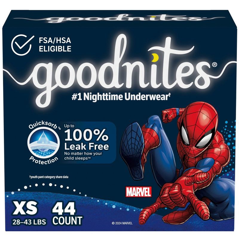 slide 1 of 13, Goodnites Boys' Nighttime Bedwetting Underwear - XS - 44ct, 44 ct