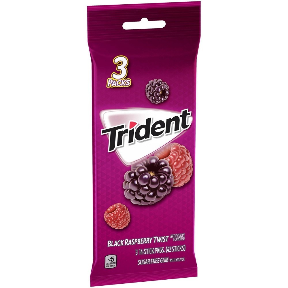 slide 8 of 8, Trident Black Raspberry Twist Gum, 3 ct, 42 ct