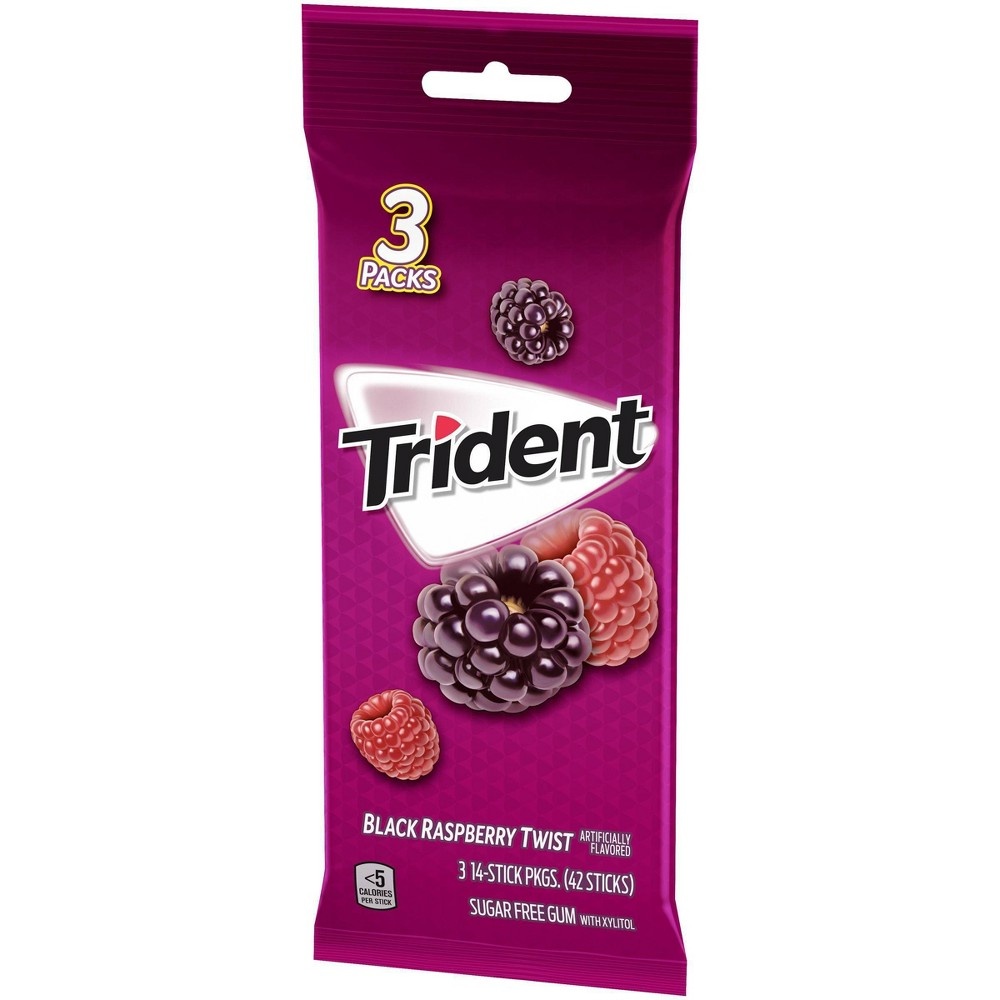 slide 3 of 8, Trident Black Raspberry Twist Gum, 3 ct, 42 ct